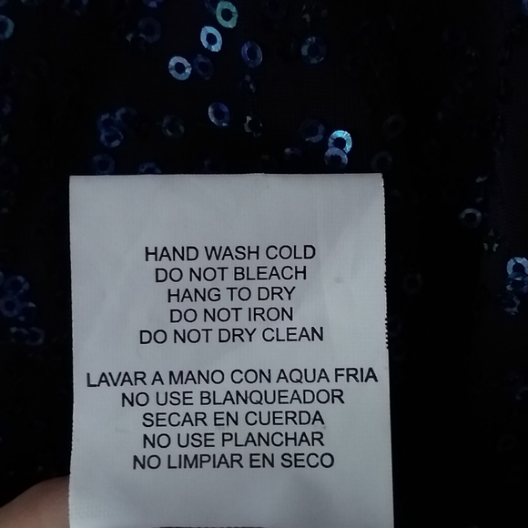 Love Reign Sequined Metallic Blue Tank Strap Lined Bodycon Mini Dress, Medium - Picture 7 of 13